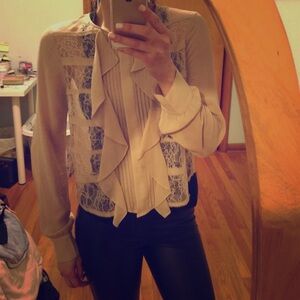 BCBG Max Azria lace button up cardi